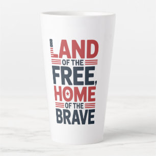Caneca De Café Latte Camisa EUA Terra dos Livres Lar dos Bravos