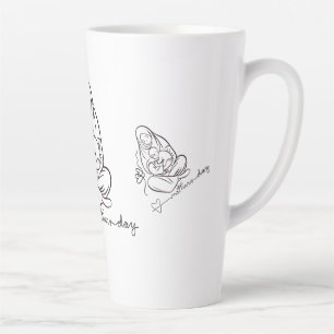 Caneca De Café Latte Camiseta de Amor de Mãe Design Bonito