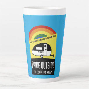 Caneca De Café Latte Camiseta de camping de caravana gay
