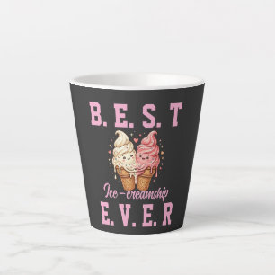 Caneca De Café Latte Camiseta do Dia do Melhor Amigo: Sorvete Bestie Fo