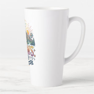 Caneca De Café Latte Camiseta Procure Novas Visões – Aventura Inspirado