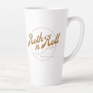 Caneca De Café Latte Camiseta Roth n Roll World Tour – Humor Financeiro