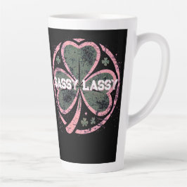 Caneca De Café Latte Camiseta Tinta Rosa Sassy Lassy Grunge