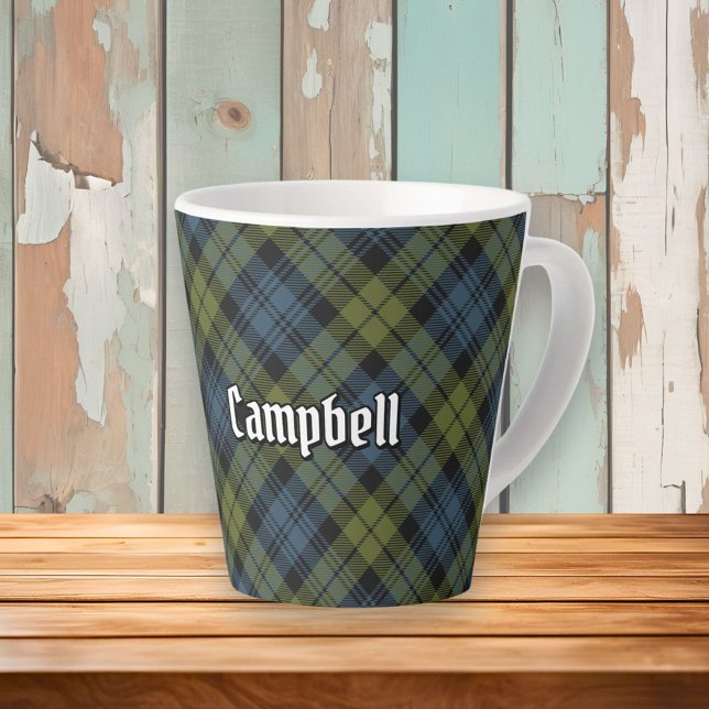 Caneca De Café Latte Campbell Tartan (Criador carregado)