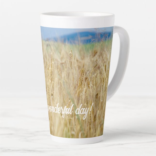 Caneca De Café Latte Campo amarelo (Ângulo direito)