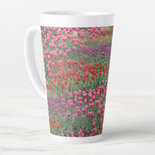 Caneca De Café Latte Campo De Tulipas