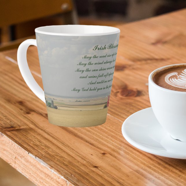 Caneca De Café Latte Campos de Trigo Ouro Irlandeses (In Situ)