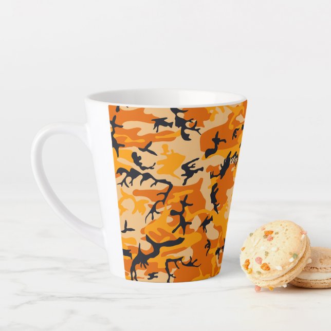 Caneca De Café Latte Camuflagem Laranja, Militar, Exército (In Situ)