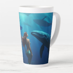 Caneca De Café Latte "Canção de Baleia e Canção de Sereia: Uma Viagem d