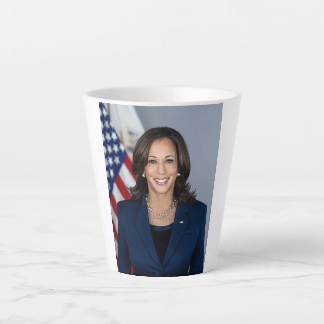 Caneca De Café Latte Candidato Kamala Harris EUA 2024 (Frente)