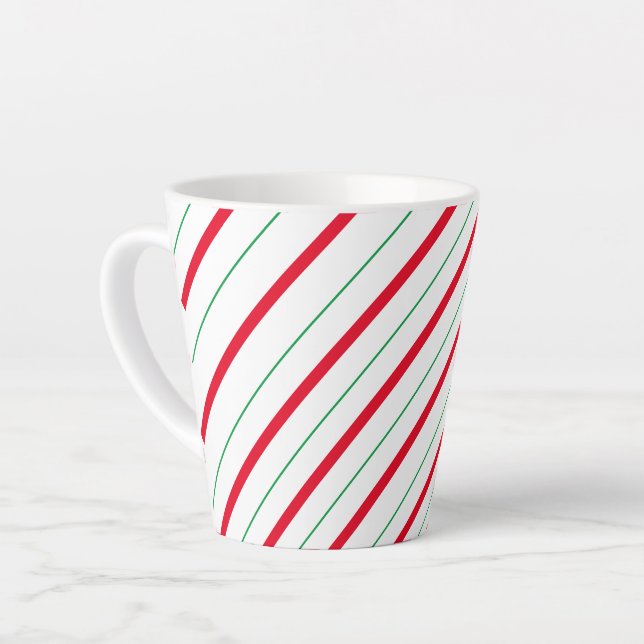 Caneca De Café Latte Candy Cane Holiday Latte Mug (Ângulo esquerdo)