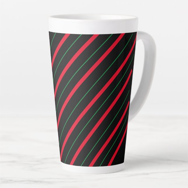 Caneca De Café Latte Candy Cane Holiday Latte Mug (Ângulo direito)