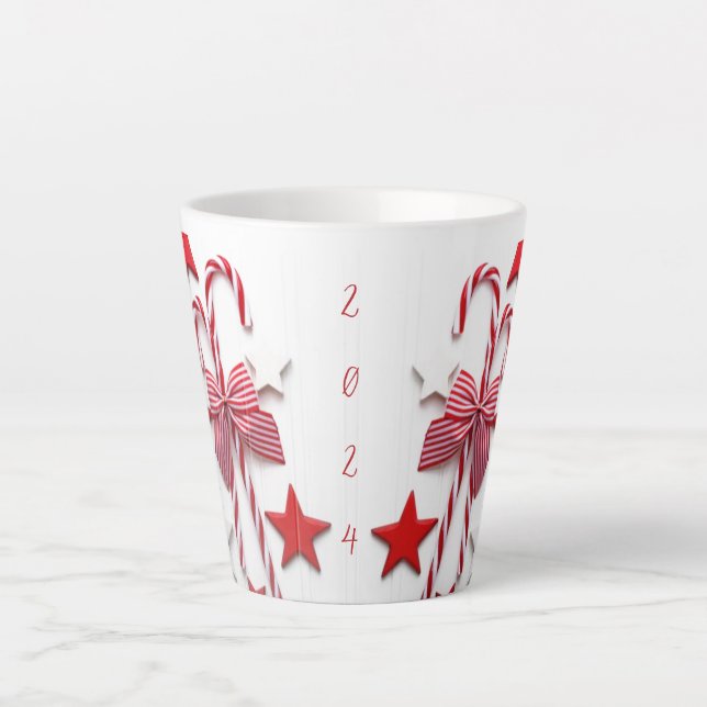 Caneca De Café Latte Candy Cane Latte Mug 2024 (Frente)