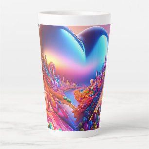 Caneca De Café Latte Candyland Pinball Heart Mug