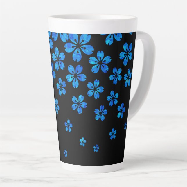 Caneca De Café Latte caneca-azul-sakura latina (Ângulo direito)