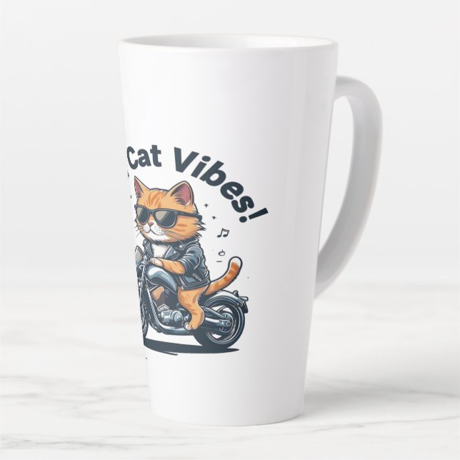 Caneca De Café Latte Caneca cool cat latte (Ângulo direito)