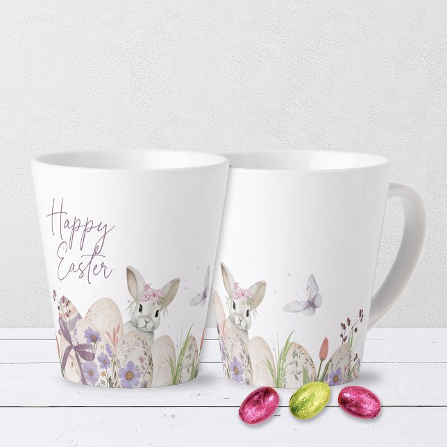 Caneca De Café Latte Caneca de Feliz Páscoa Latte (12 oz Easter Latte Mug)