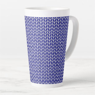 CANECA DE CAFÉ LATTE CANECA DE LATTE ALTA EM MALHA AZUL REAL