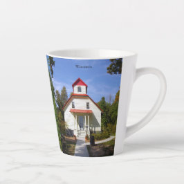 Caneca De Café Latte caneca de latte Baileys Harbor Range Lights