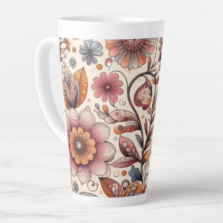 Caneca De Café Latte Caneca de Latte Boho Botânico 12 e 17 oz