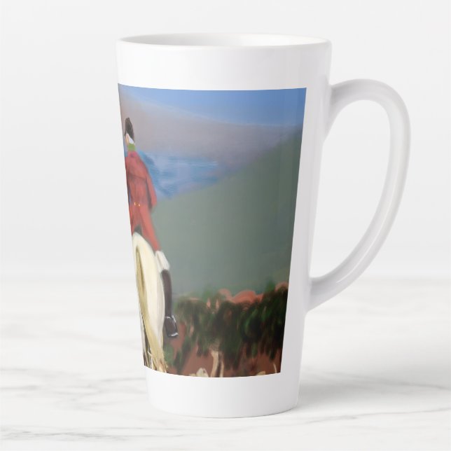 Caneca De Café Latte Caneca de latte Cavalo e cães de caça (Direita)