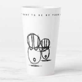 Caneca De Café Latte Caneca de Latte | Coelhinho de Casal Fofo | Estar