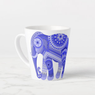 Caneca De Café Latte Caneca de Latte com elefante azul legal