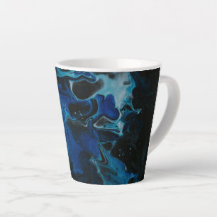 Caneca De Café Latte Caneca de latte com líquido psicodélico azul escur
