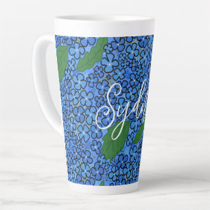 Caneca De Café Latte Caneca de Latte com Nome Pessoal Arte Floral