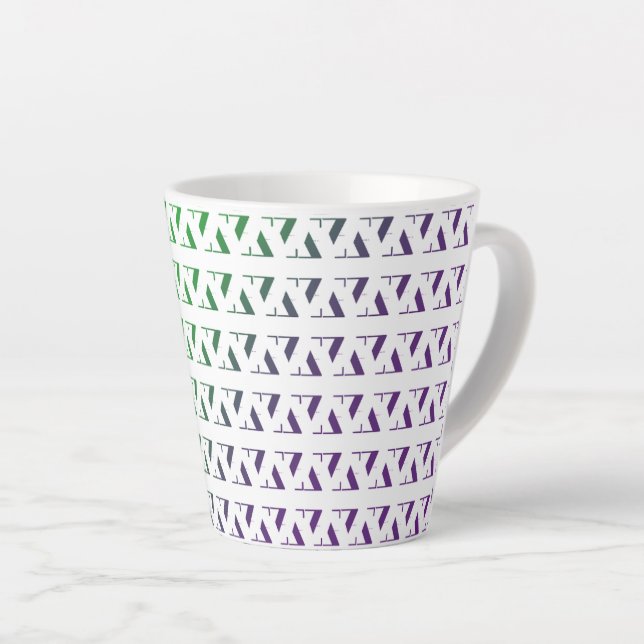 Caneca De Café Latte Caneca de latte com padrão zigue-zague 3D (Ângulo direito)