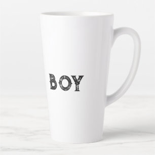 Caneca De Café Latte Caneca de latte com texto de meninos cor preta