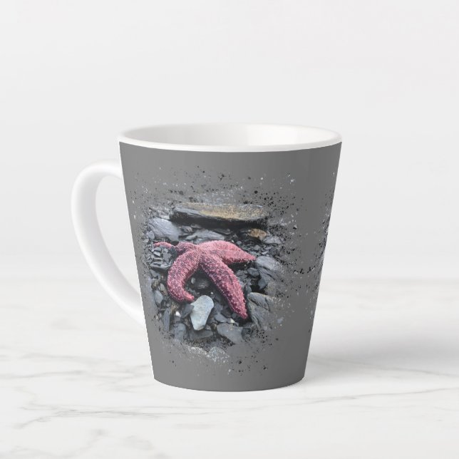 Caneca De Café Latte Caneca de Latte de 12 oz. Estrela-do-Mar (Ângulo esquerdo)