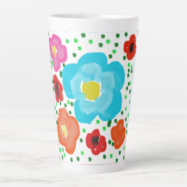 Caneca De Café Latte Caneca de Latte de Cerâmica Floral Abstrata Brilha
