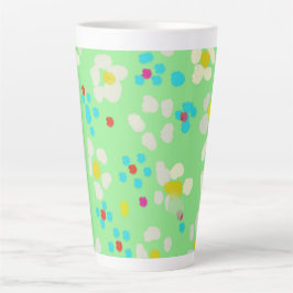 Caneca De Café Latte Caneca de Latte de Cerâmica Floral de Margarida Pa