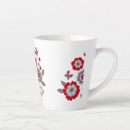Caneca De Café Latte Caneca de Latte de Flor Chic Moderna Elegante
