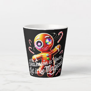 Caneca De Café Latte Caneca de Latte de Gengibre Cósmico Natal Mágico