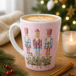 Caneca De Café Latte Caneca de Latte de Natal com Soldado de Noz Cor-de