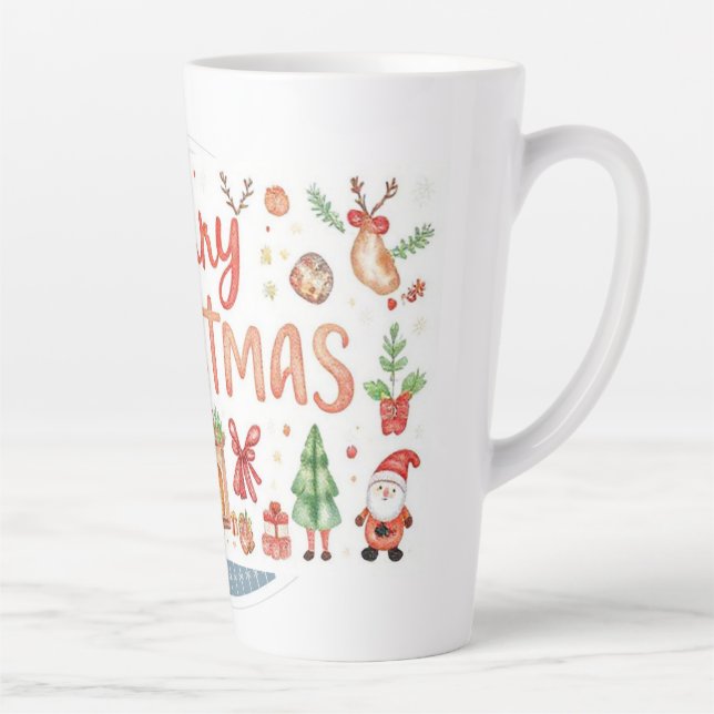 Caneca De Café Latte Caneca de latte de Natal feliz (Direita)