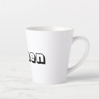 Caneca de latte de texto preto para mulheres Paken