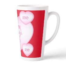 Caneca de latte do Dia dos Namorados