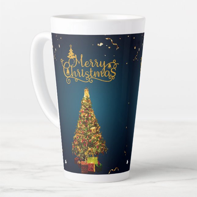Caneca De Café Latte caneca de latte em estilo natalino  (Ângulo esquerdo)