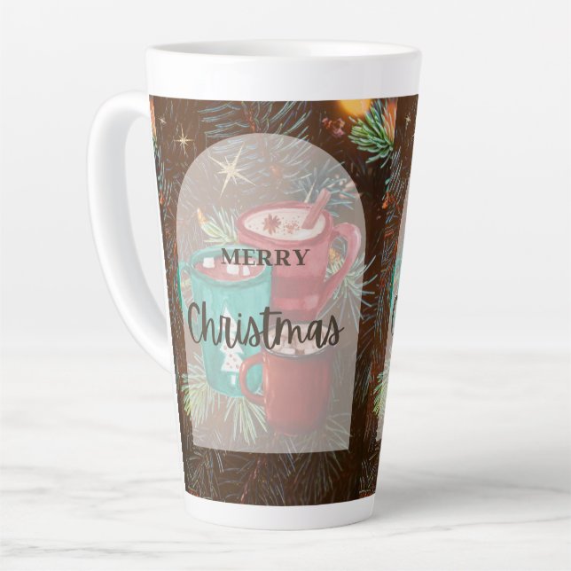 Caneca De Café Latte caneca de latte em estilo natalino  (Ângulo esquerdo)