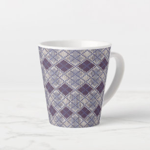 CANECA DE CAFÉ LATTE CANECA DE LATTE EM TRICÔ PLUM ARGYLE