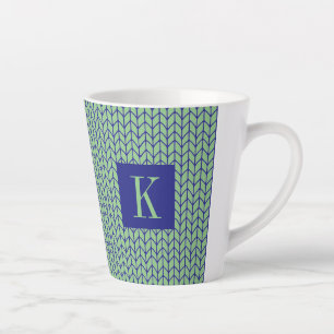 Caneca De Café Latte Caneca de Latte em Tricô Verde Azul