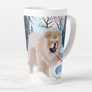 Caneca De Café Latte Caneca de latte Fawn Chow sobre o rio com texto