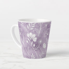 Caneca De Café Latte Caneca de Latte Floral Caprichosa