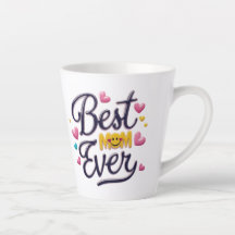 Caneca de Latte Floral Melhor Mãe de Todas – Elega