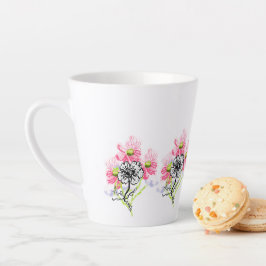 Caneca De Café Latte Caneca de Latte : Flores Selvagens