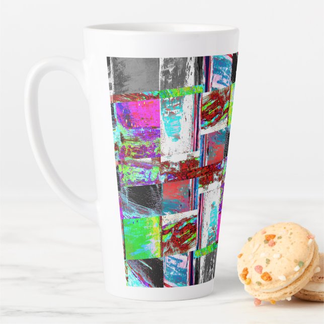 Caneca De Café Latte Caneca de Latte – Grade Abstrata (In Situ)