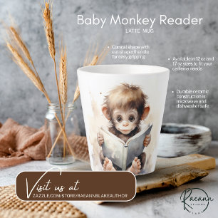 Caneca De Café Latte Caneca de Latte Macaco Bebê Leitor